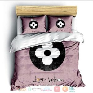 Flower Louis Vuitton Pink Quilt Bedding Set