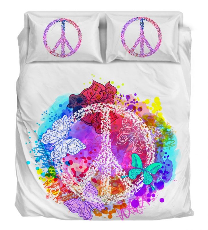 Flower Peace Duver Duvet Cover and Pillowcase Set Bedding Set Flower Peace Duver Duvet Cover and Pillowcase Set Bedding Set