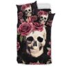 Flower Skull Duvet Bedding Set