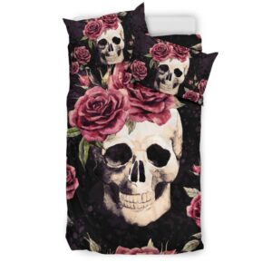 Flower Skull Duvet Bedding Set