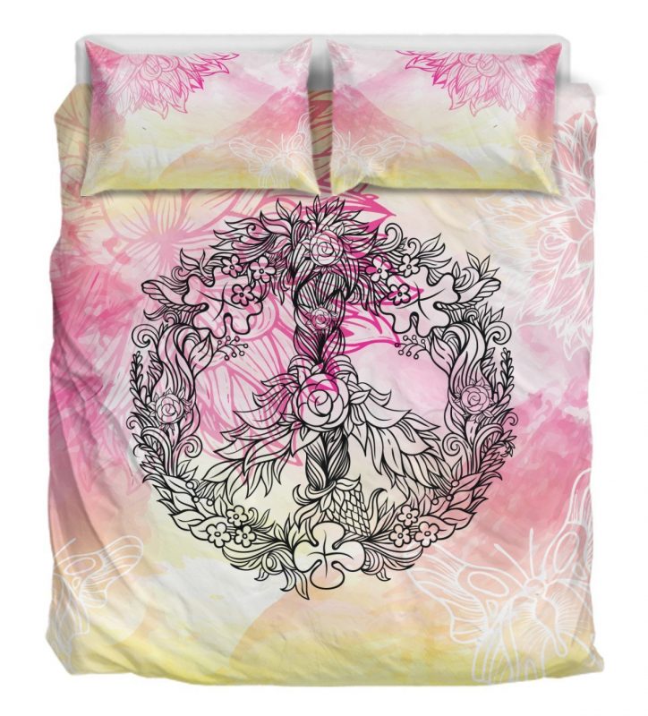 Flower World Peace Duvet Cover and Pillowcase Set Bedding Set Flower World Peace Duvet Cover and Pillowcase Set Bedding Set