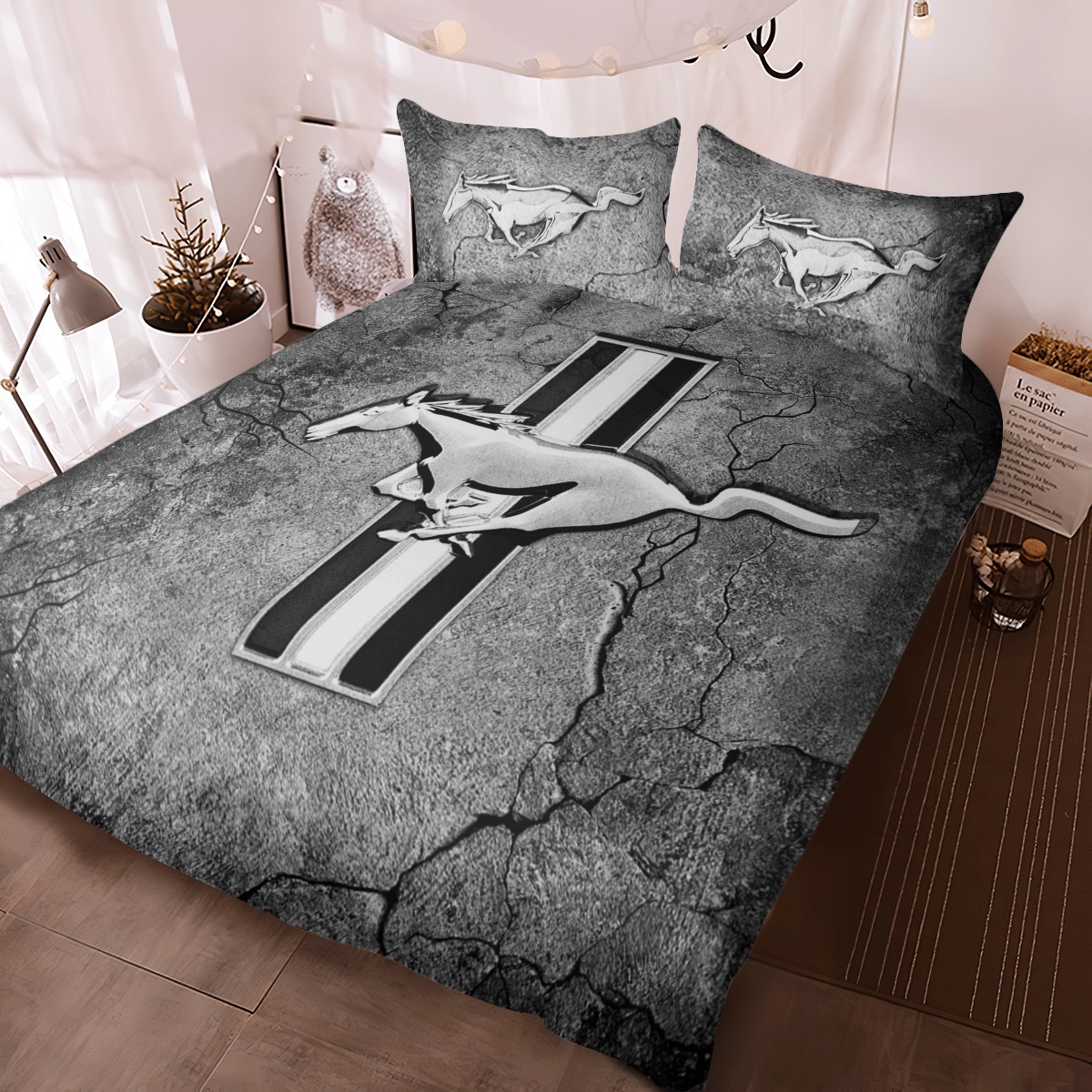 Ford Mustang Cracked Art Bedding Set Ford Mustang Cracked Art Bedding Set