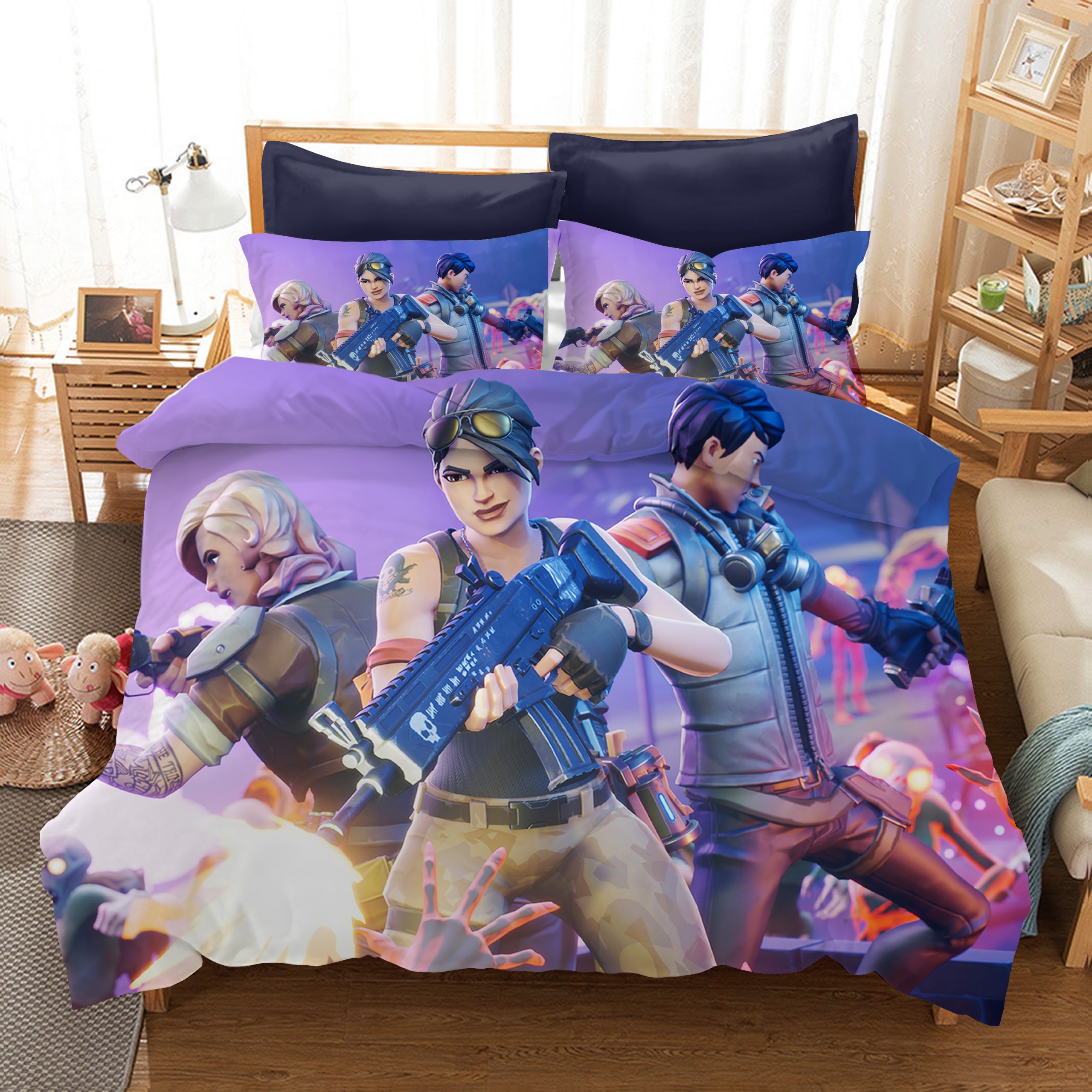 Fortnite 2 Duvet Cover and Pillowcase Set Bedding Set 856 Fortnite 2 Duvet Cover and Pillowcase Set Bedding Set 856