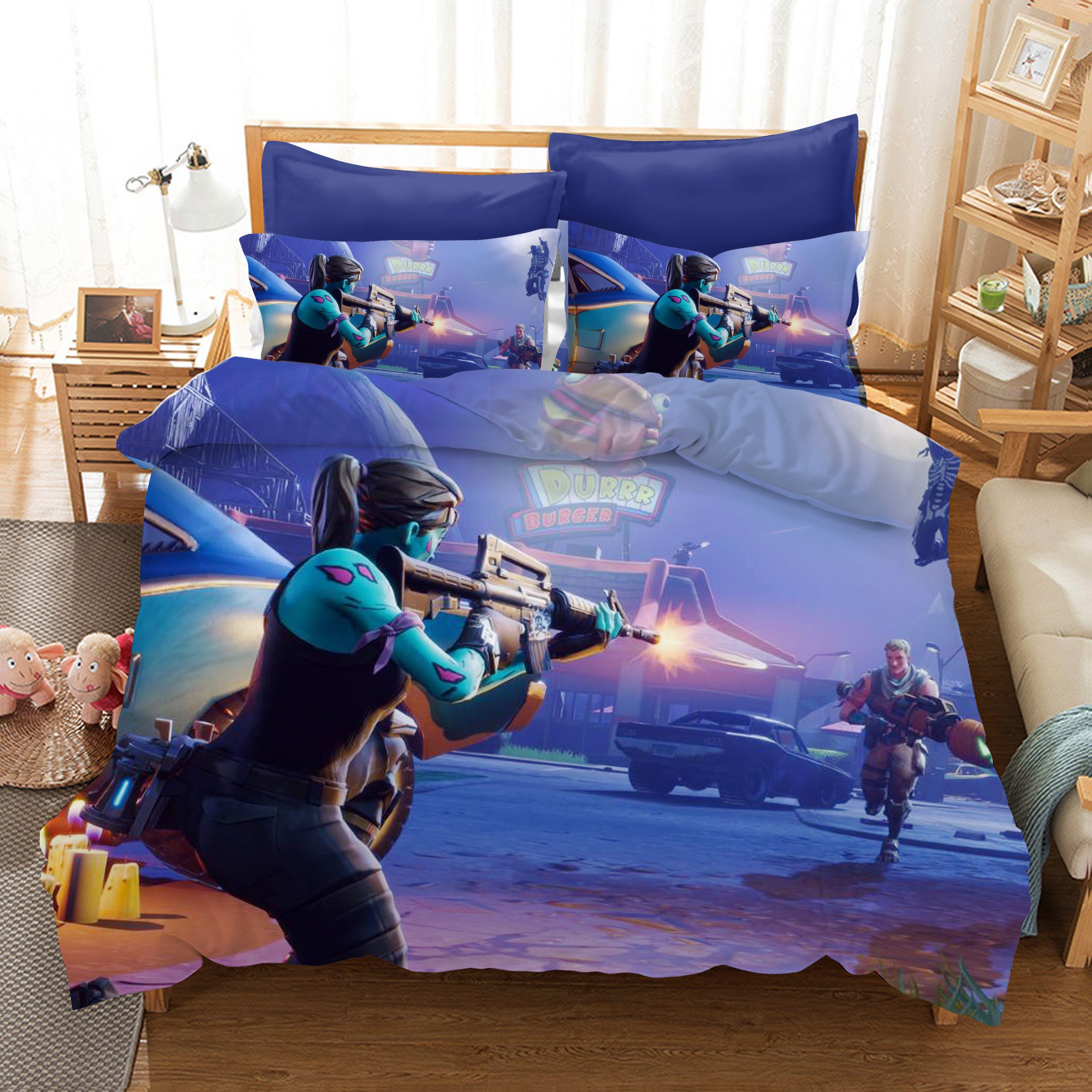 Fortnite 4 Duvet Cover and Pillowcase Set Bedding Set 857 Fortnite 4 Duvet Cover and Pillowcase Set Bedding Set 857