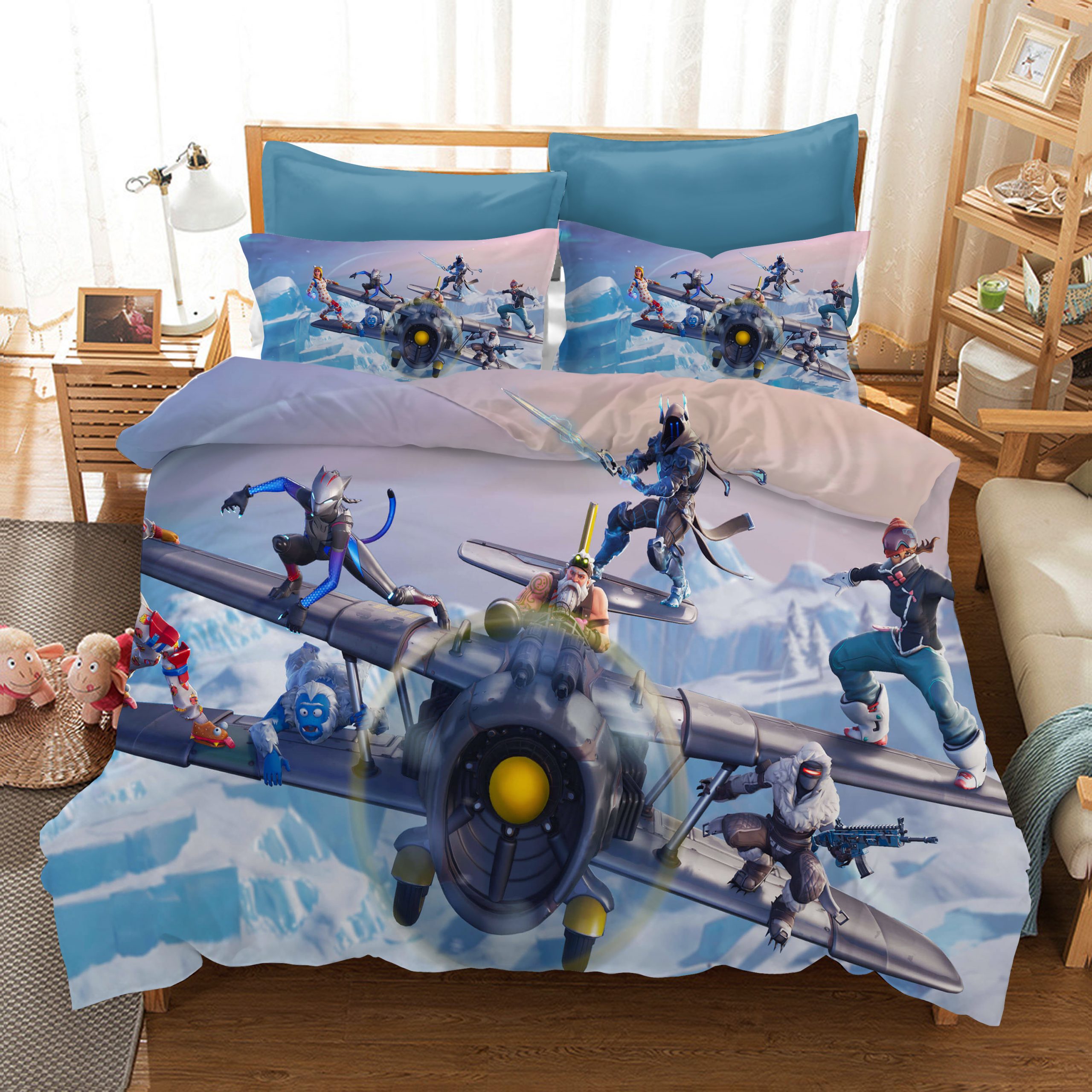 Fortnite 5 Duvet Cover and Pillowcase Set Bedding Set 854 Fortnite 5 Duvet Cover and Pillowcase Set Bedding Set 854
