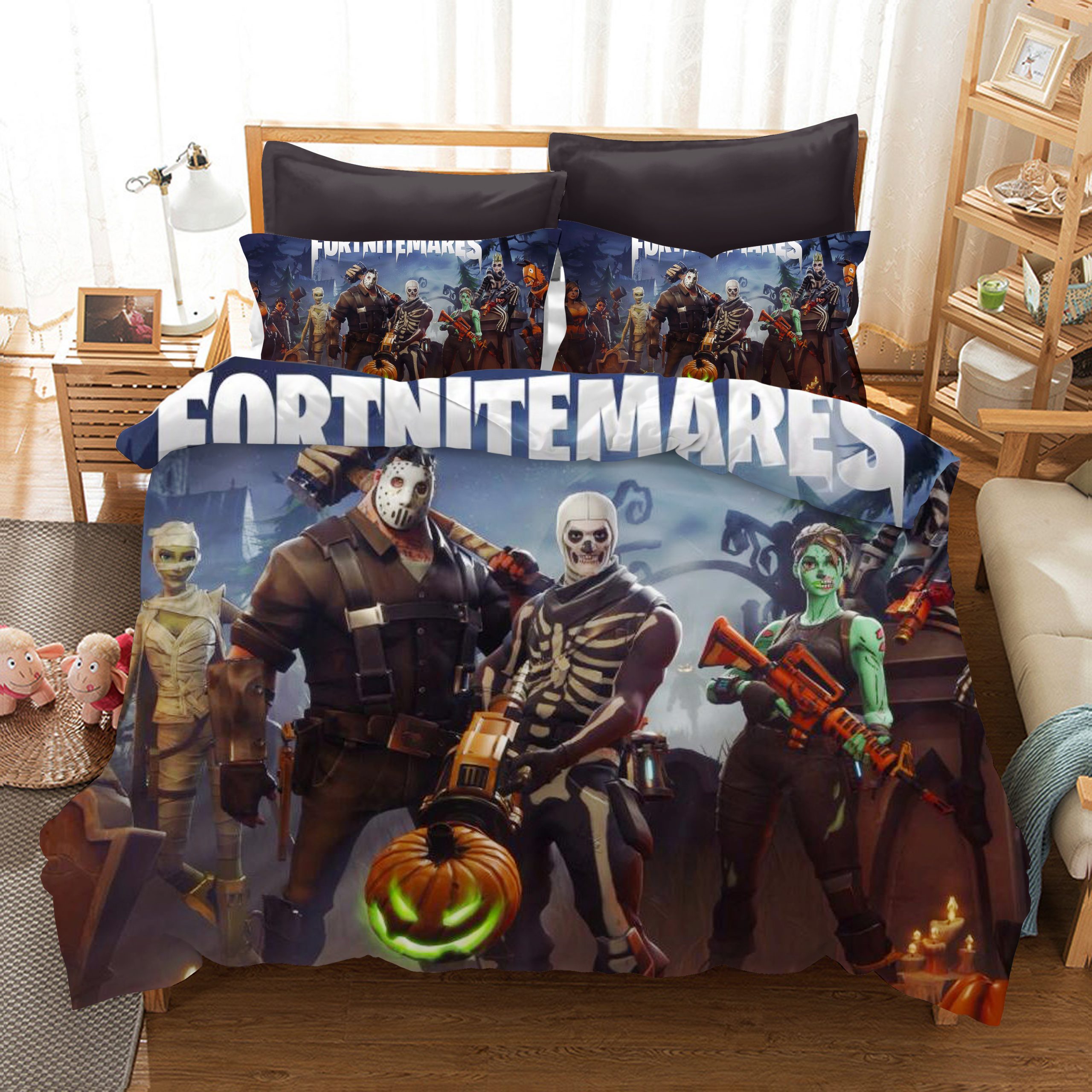 Fortnite Duvet Cover and Pillowcase Set Bedding Set 853 Fortnite Duvet Cover and Pillowcase Set Bedding Set 853