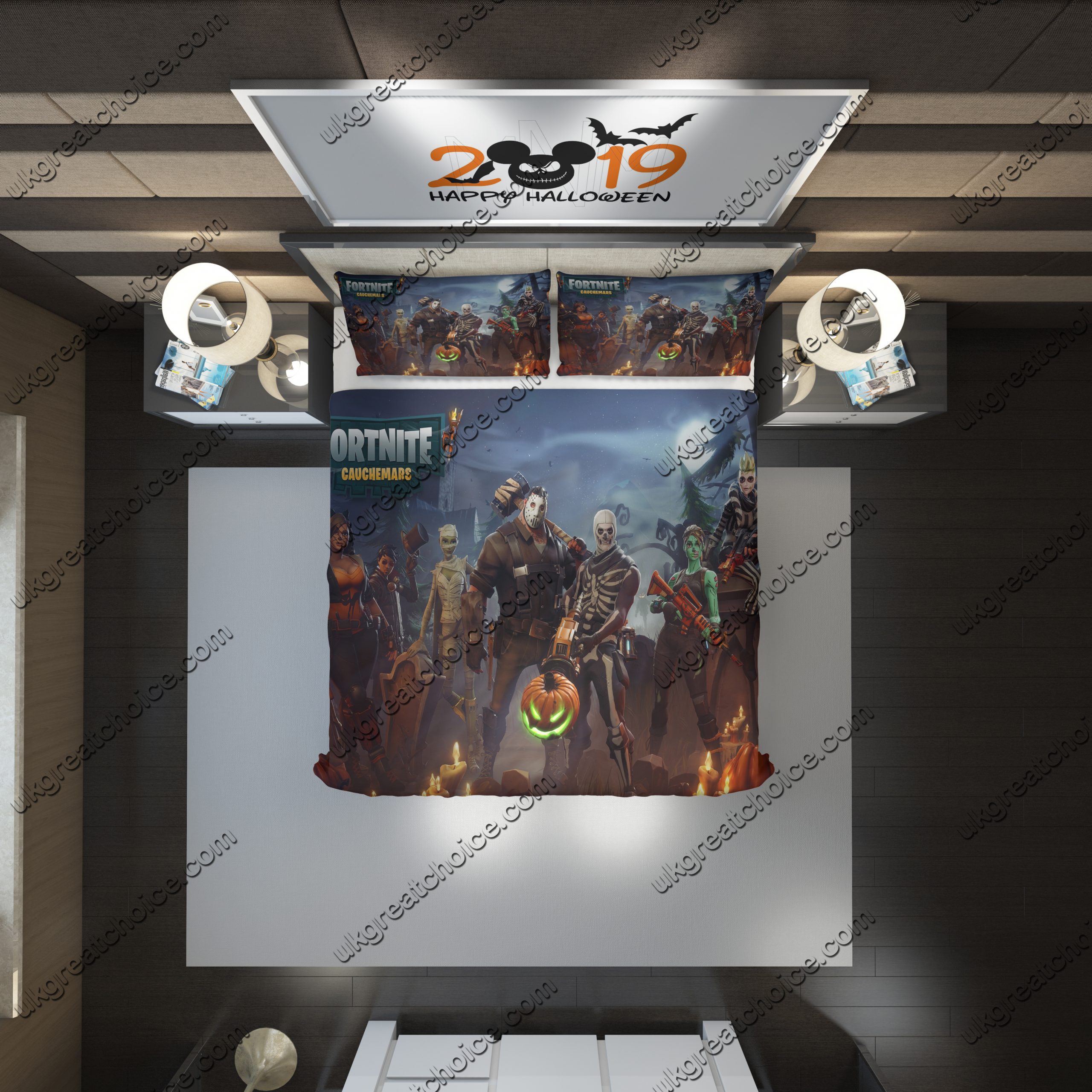 Fortnite Halloween 2 Duvet Cover and Pillowcase Set Bedding Set Fortnite Halloween 2 Duvet Cover and Pillowcase Set Bedding Set