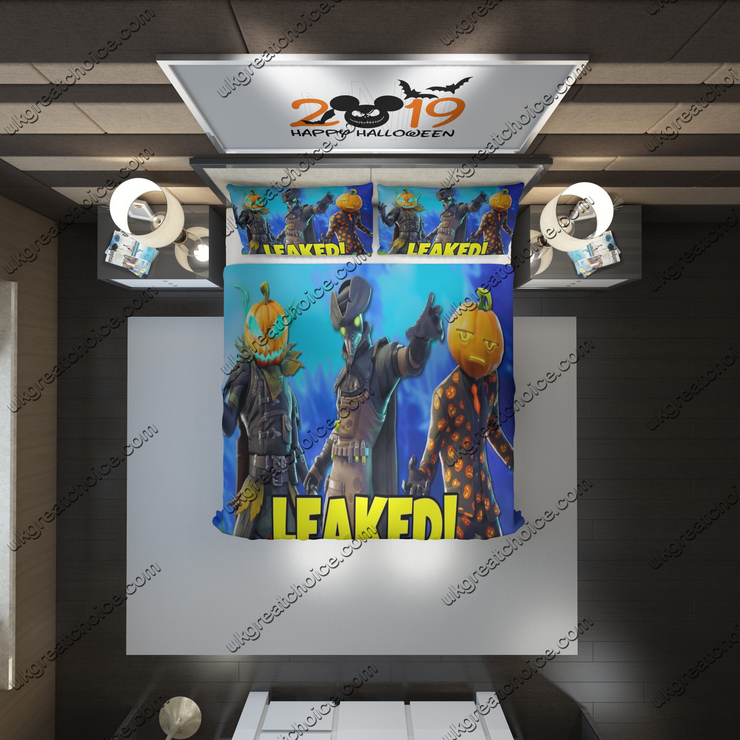 Fortnite Halloween 3 Duvet Cover and Pillowcase Set Bedding Set Fortnite Halloween 3 Duvet Cover and Pillowcase Set Bedding Set