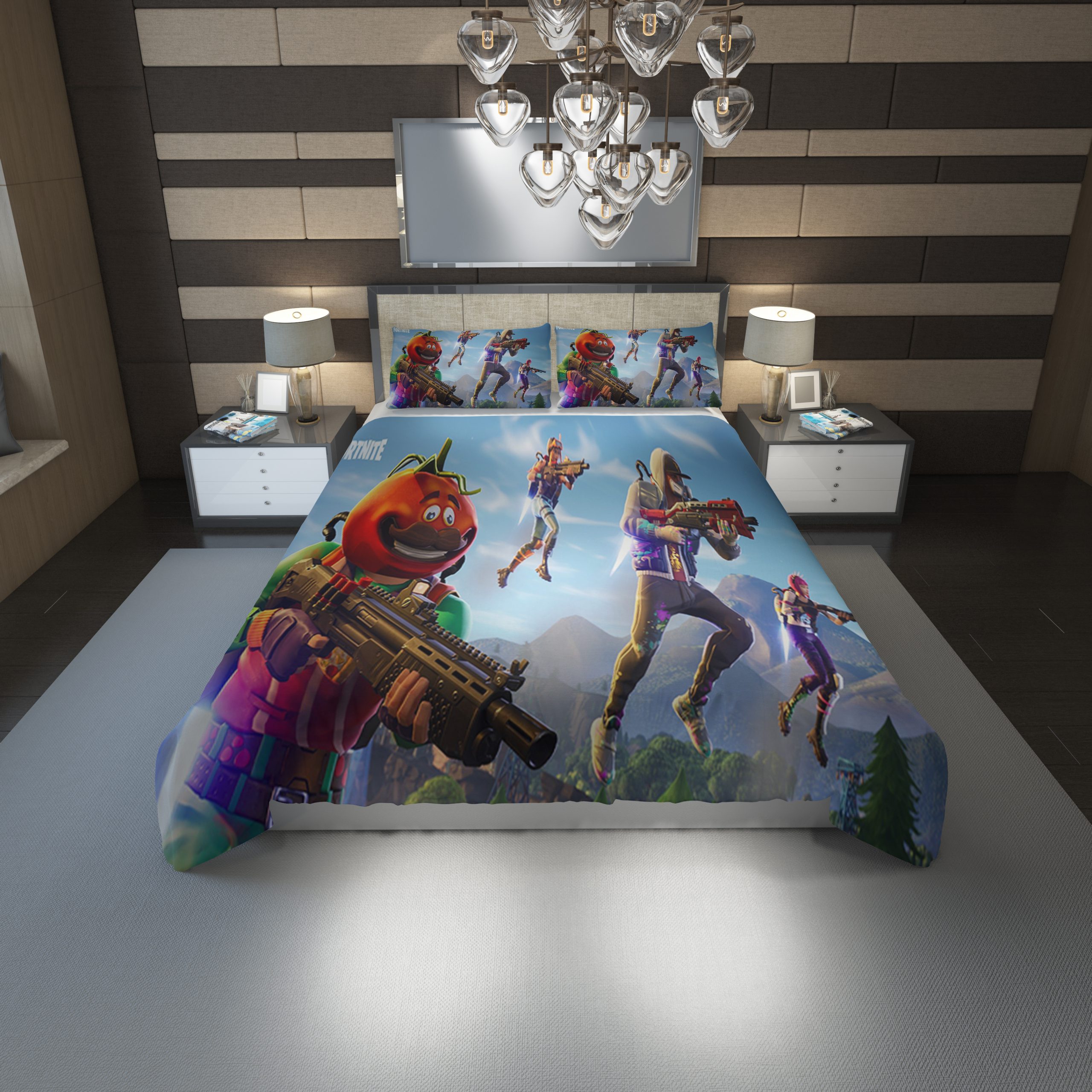 Fortnite Logo 43 Duvet Cover and Pillowcase Set Bedding Set Fortnite Logo 43 Duvet Cover and Pillowcase Set Bedding Set