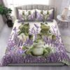 Frog Purple Flower Lavender Bedding Set