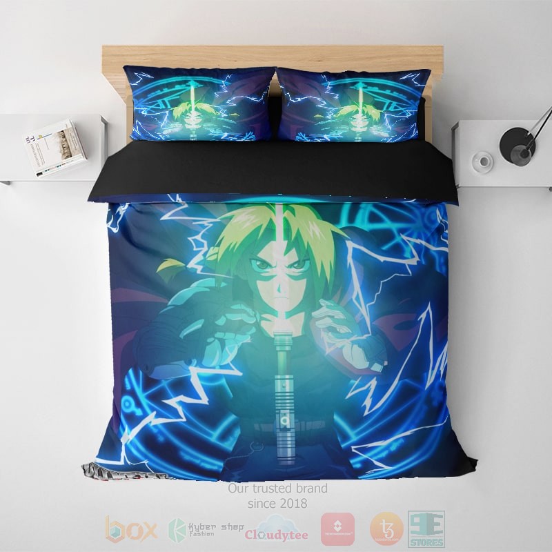Fullmetal Alchemist Edward Elric Electric Embossed Anime Bedding Set Fullmetal Alchemist Edward Elric Electric Embossed Anime Bedding Set