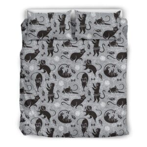 Funny Black Cats Duvet Cover and Pillowcase Set Bedding Set