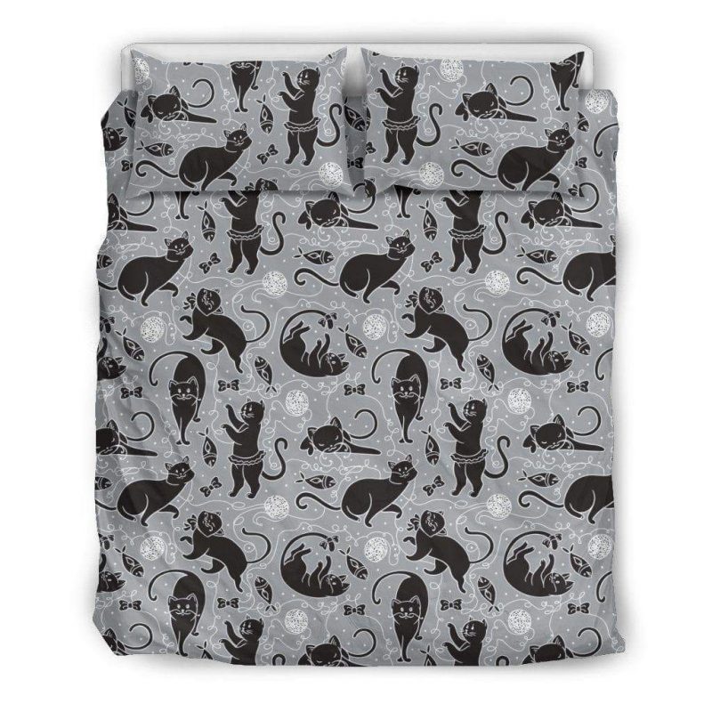Funny Black Cats Duvet Cover and Pillowcase Set Bedding Set Funny Black Cats Duvet Cover and Pillowcase Set Bedding Set