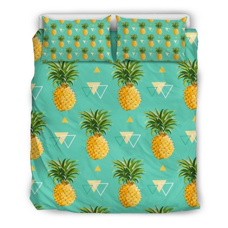 Geometric Pineapple Pattern Print Duvet Cover and Pillowcase Set Bedding Set Geometric Pineapple Pattern Print Duvet Cover and Pillowcase Set Bedding Set