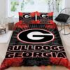Georgia Bulldogs Ncaa Black Red Bedding Set