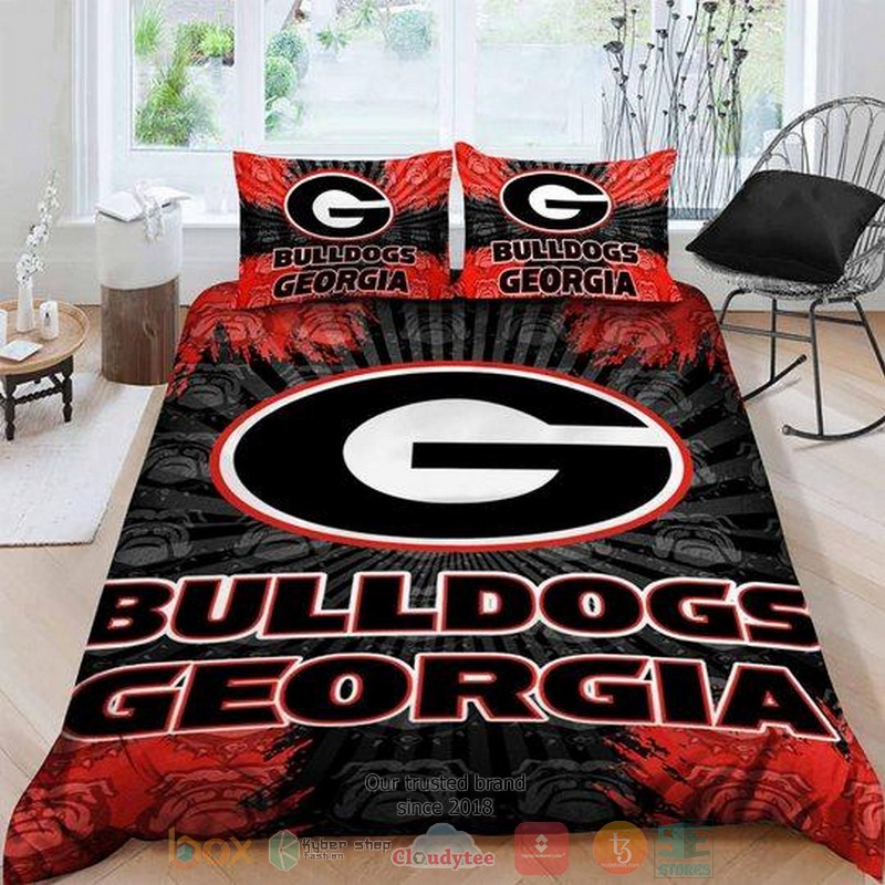 Georgia Bulldogs Ncaa Black Red Bedding Set Georgia Bulldogs Ncaa Black Red Bedding Set