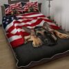 German Shepherd American Flag Bedding Set