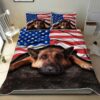 German Shepherd American Patriot Quilt Bedding Set
