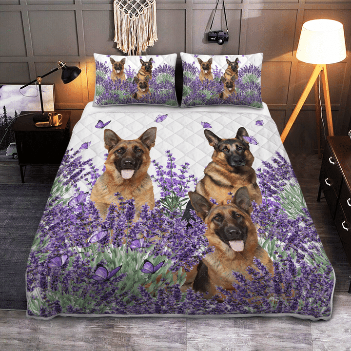 German-Shepherd-Lavender-Quilt-Bedding-Set-1
