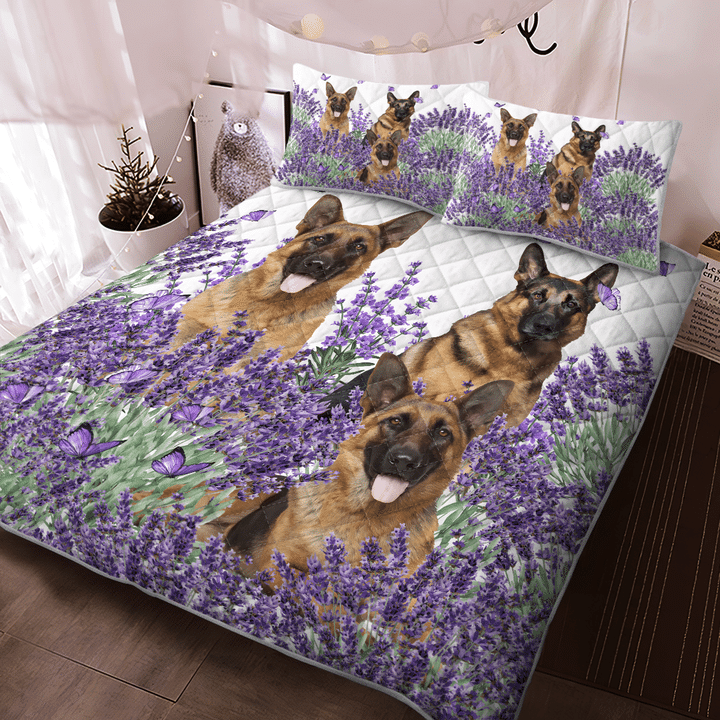 German-Shepherd-Lavender-Quilt-Bedding-Set-2