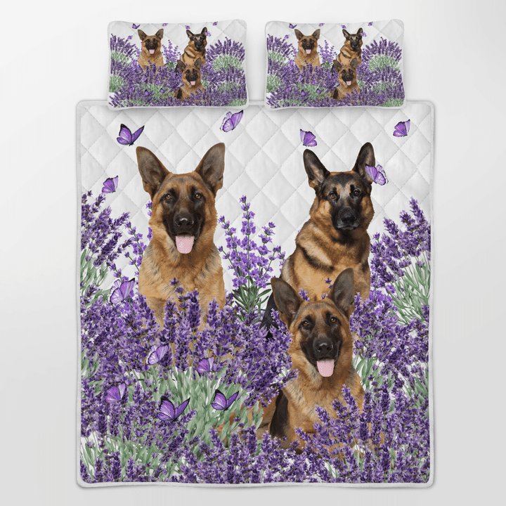 German Shepherd Lavender Quilt Bedding Set German Shepherd Lavender Quilt Bedding Set