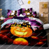 Ghost House And Pumpkin Halloween Night Full Printing Bedding Set