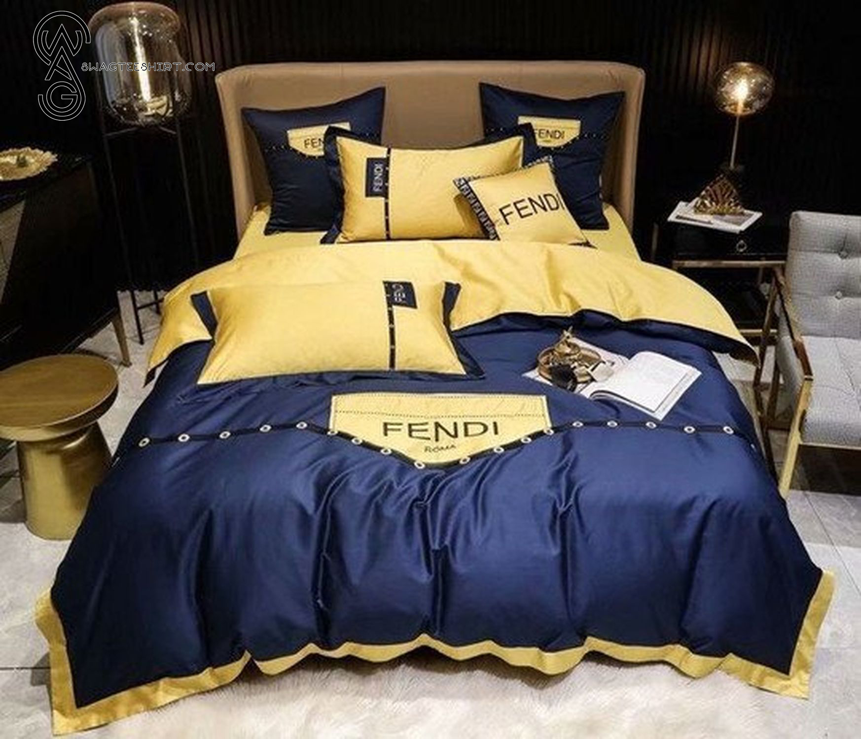 Givenchy Grey Logo All Over Print Bedding Set Givenchy Grey Logo All Over Print Bedding Set