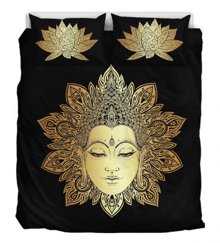 Gold Lotus Duver Duvet Cover and Pillowcase Set Bedding Set Gold Lotus Duver Duvet Cover and Pillowcase Set Bedding Set
