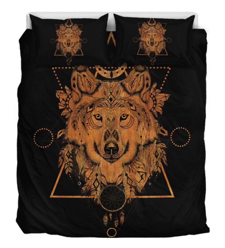 Gold Wolf Duver Duvet Cover and Pillowcase Set Bedding Set Gold Wolf Duver Duvet Cover and Pillowcase Set Bedding Set