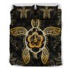 Golden Turtle And Hibiscus Duver Duvet Cover and Pillowcase Set Bedding Set