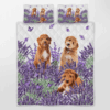 Goldendoodle Lavender Quilt Bedding Set