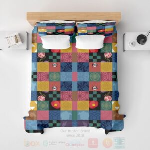 Goshuincho Style Talisman Pattern Demon Slayer Kimetsu No Yaiba Bedding Set