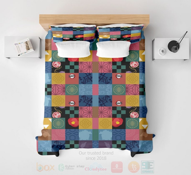 Goshuincho Style Talisman Pattern Demon Slayer Kimetsu No Yaiba Bedding Set Goshuincho Style Talisman Pattern Demon Slayer Kimetsu No Yaiba Bedding Set