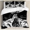 Gothic Dead Face Close Up Duvet Cover and Pillowcase Set Bedding Set