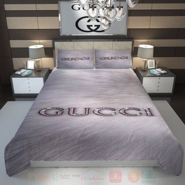 Gray Gucci Inspired Bedding Set Gray Gucci Inspired Bedding Set