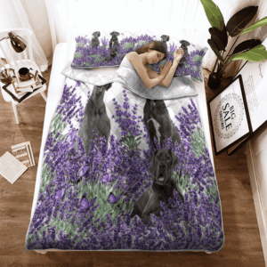 Great Dane Lavender Quilt Bedding Set