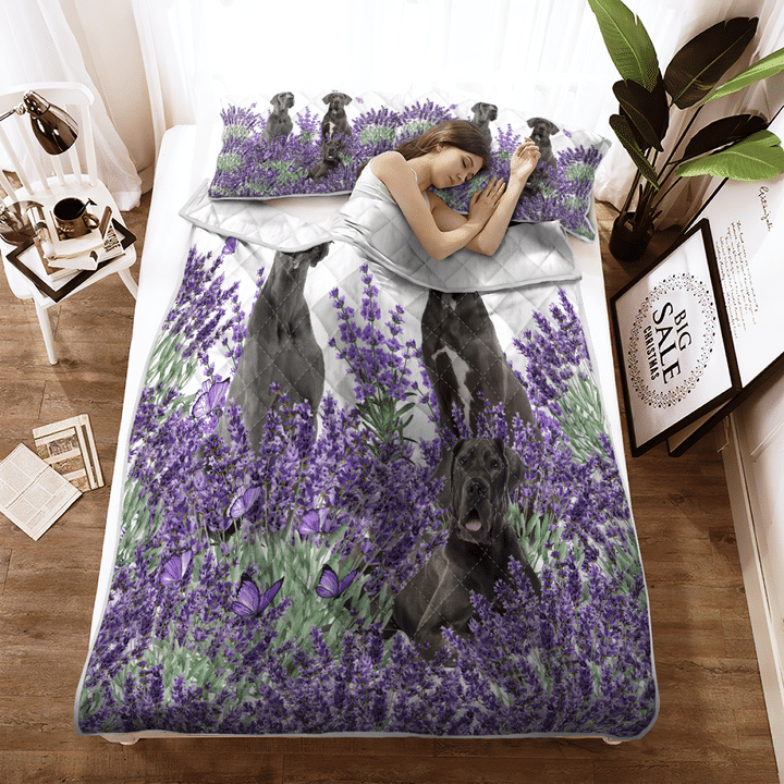 Great Dane Lavender Quilt Bedding Set Great Dane Lavender Quilt Bedding Set
