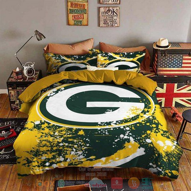 Green Bay Packers Nfl Logo Bedding Set Green Bay Packers Nfl Logo Bedding Set