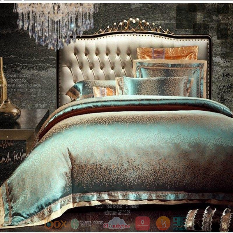 Green Jacquard Satin Bedding Set Green Jacquard Satin Bedding Set