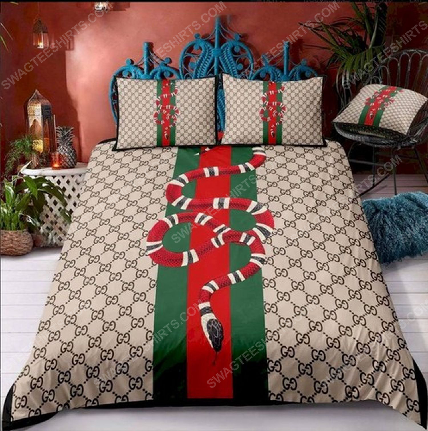 Gucci And Snack Symbols Full Print Duvet Cover Bedding Set Gucci And Snack Symbols Full Print Duvet Cover Bedding Set