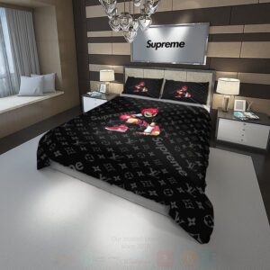 Gucci Anime Black Luxury Brand Bedding Set