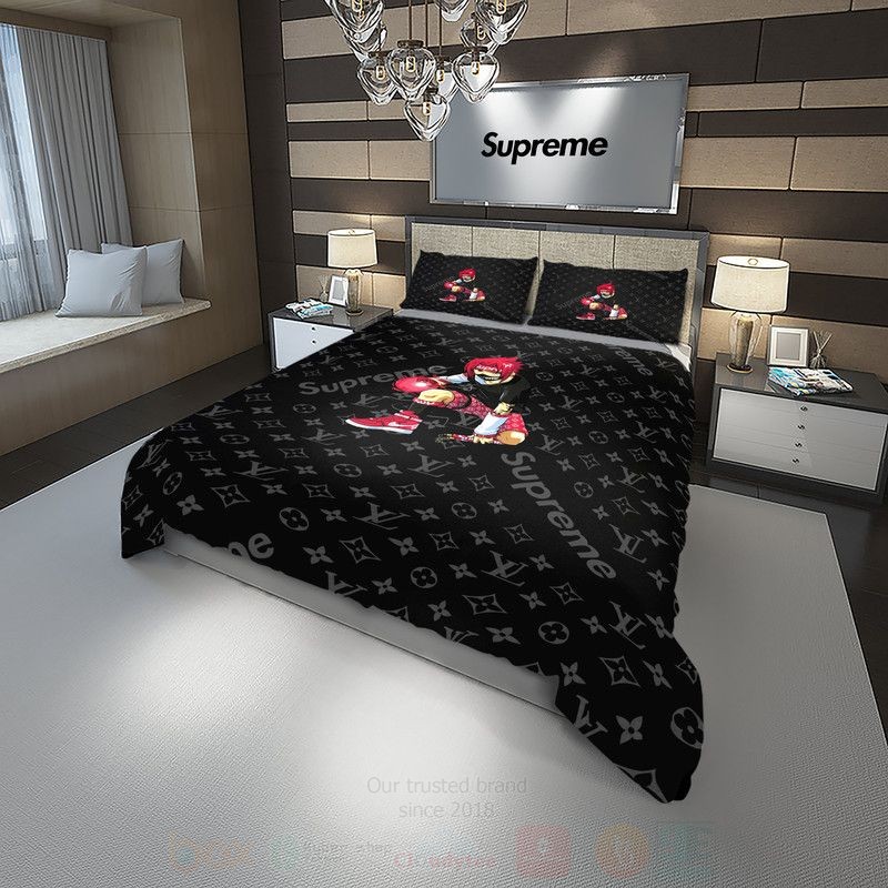 Gucci Anime Black Luxury Brand Bedding Set Gucci Anime Black Luxury Brand Bedding Set