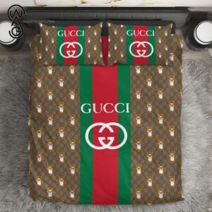 Gucci Bear Monogram Full Print Bedding Set