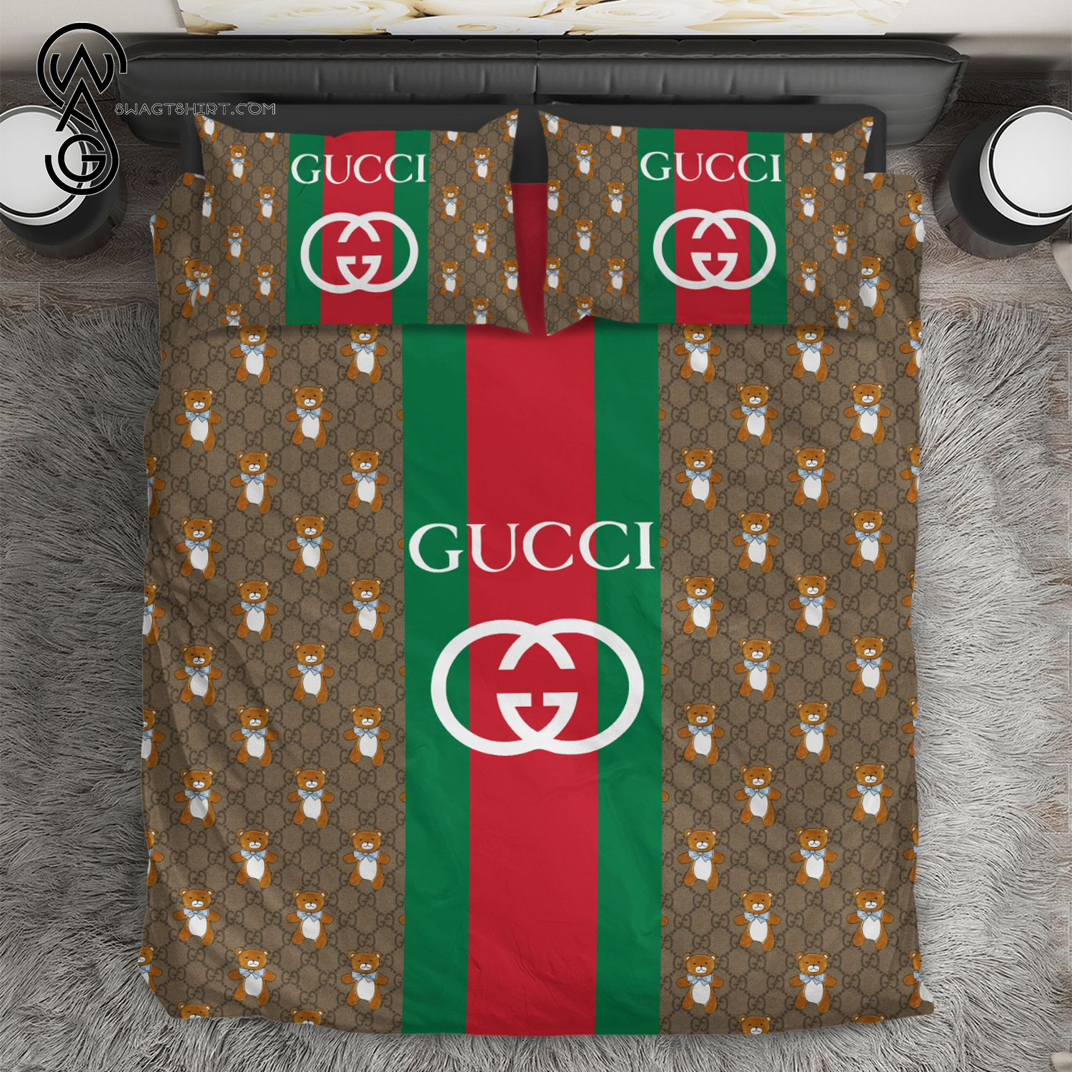 Gucci Bear Monogram Full Print Bedding Set Gucci Bear Monogram Full Print Bedding Set