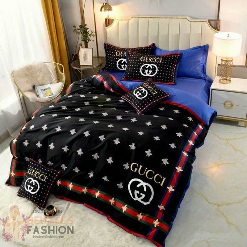 Gucci Bee Black Red Style 3 Duvet Cover Sheet Cover Pillow Cases Luxury Bedding Sets Gucci Bee Black Red Style 3 Duvet Cover Sheet Cover Pillow Cases Luxury Bedding Sets