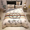 Gucci Bee Cream Classic Logo All Over Print Bedding Set
