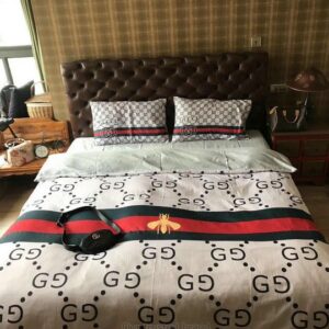 Gucci Bee Cream-White Inspired Bedding Set