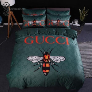 Gucci Bee Green Classic Symbol All Over Print Bedding Set