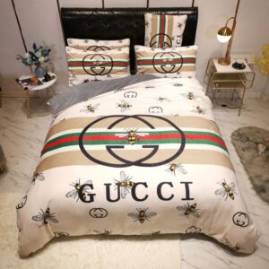 Gucci Bee Khaki Style Bedding Set