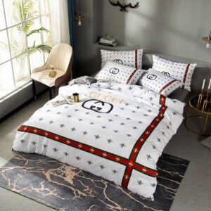 Gucci Bee White Red Bedding Set